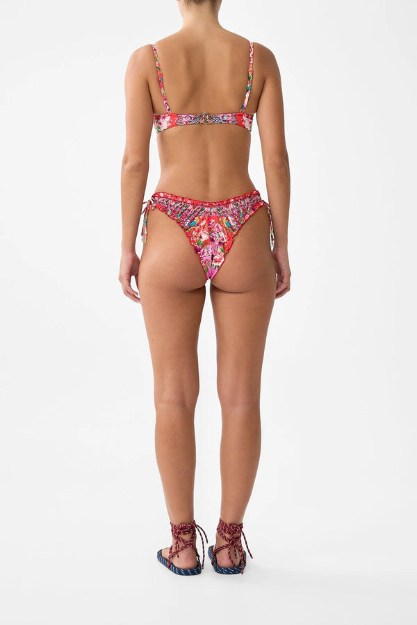 CAMILLA Women Ruched Cup Underwire Bikini Top with Front Tie - Heirloom Empire