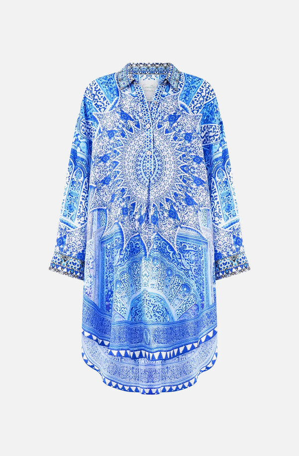 CAMILLA Women Relaxed High Low Shirt Dress - The Bosphorous