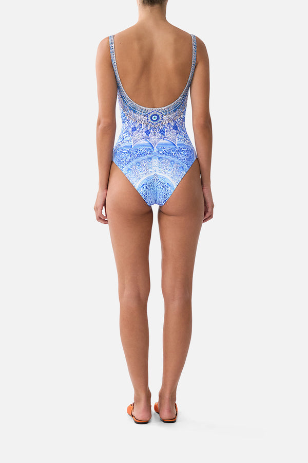 CAMILLA Women Underwire Square Neck One-Piece Swimsuit with Scoop Back - The Bosphorous