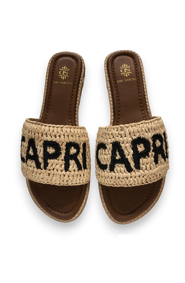 DE SIENA Women Capri Raffia Slip On Sandals