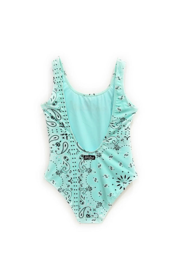 MC2 SAINT BARTH Girls Round Neck One-Piece Swimsuit Bandanna Round