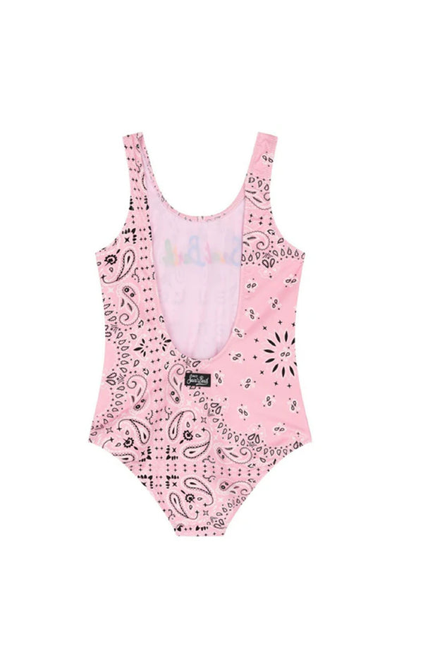 MC2 SAINT BARTH Girls Round Neck One-Piece Swimsuit Bandanna Round