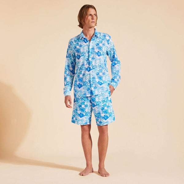 VILEBREQUIN Unisex Cotton Voile Lightweight Shirt Tahiti Flowers