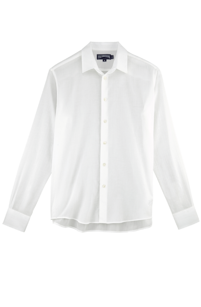 VILEBREQUIN Unisex Cotton Voile Lightweight Shirt Solid