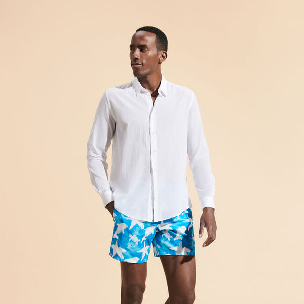 VILEBREQUIN Unisex Cotton Voile Lightweight Shirt Solid