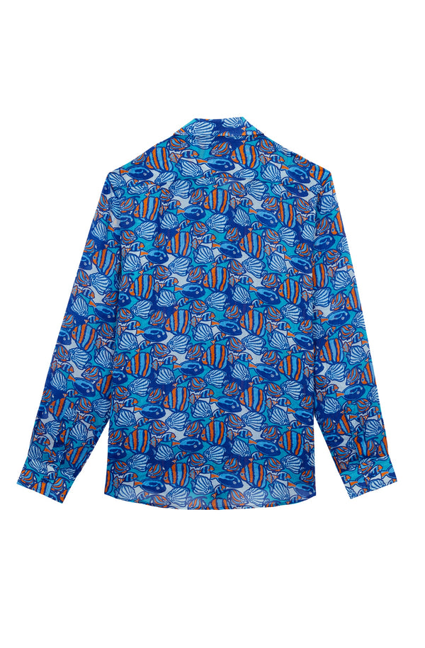 VILEBREQUIN Men Ramie Shirts Fishy Vibes