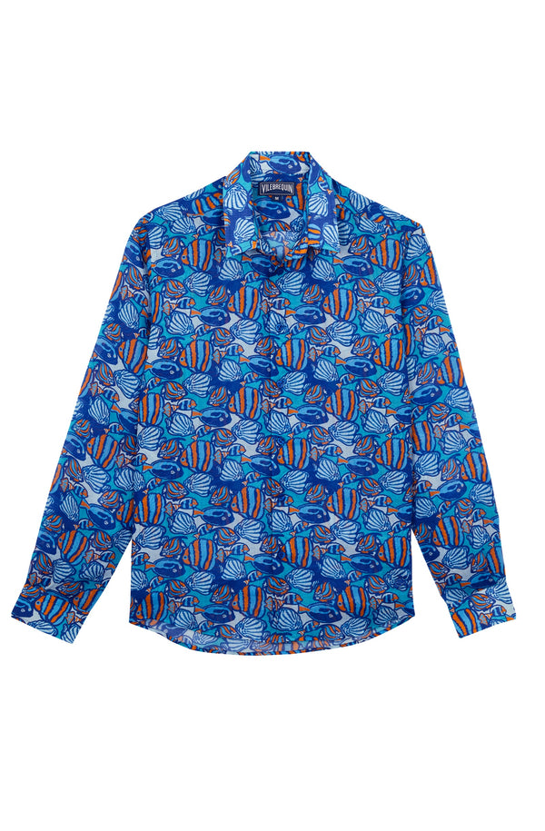 VILEBREQUIN Men Ramie Shirts Fishy Vibes