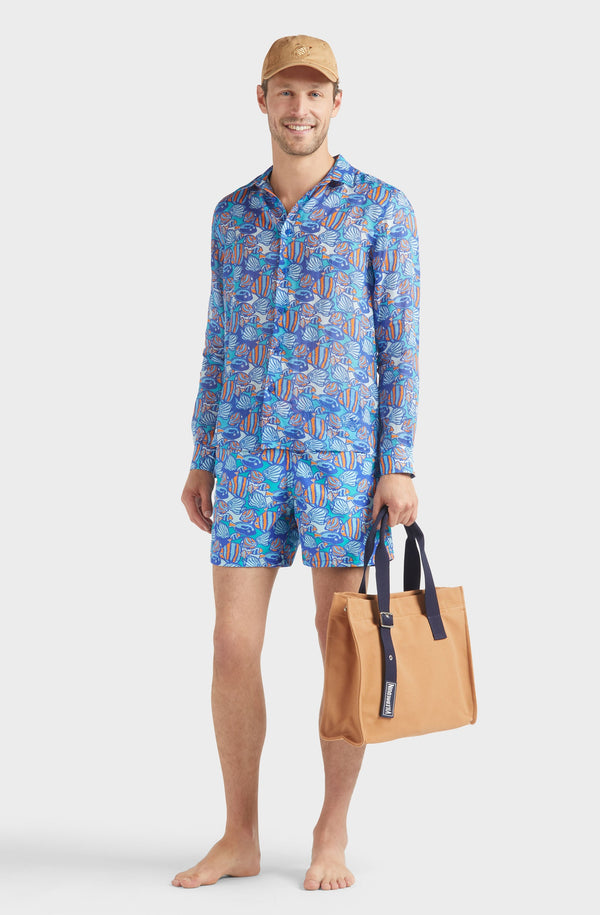 VILEBREQUIN Men Ramie Shirts Fishy Vibes