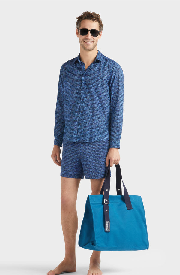 VILEBREQUIN Unisex Organic Cotton Voile Shirt Fish Net