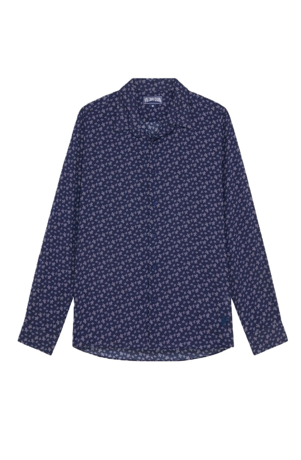 VILEBREQUIN Men Cotton Voile Shirt Micro Ronde Des Tortues