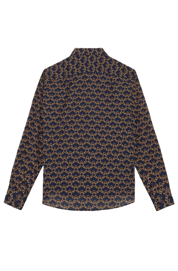 VILEBREQUIN Men Cotton Voile Shirts Turtles Chains