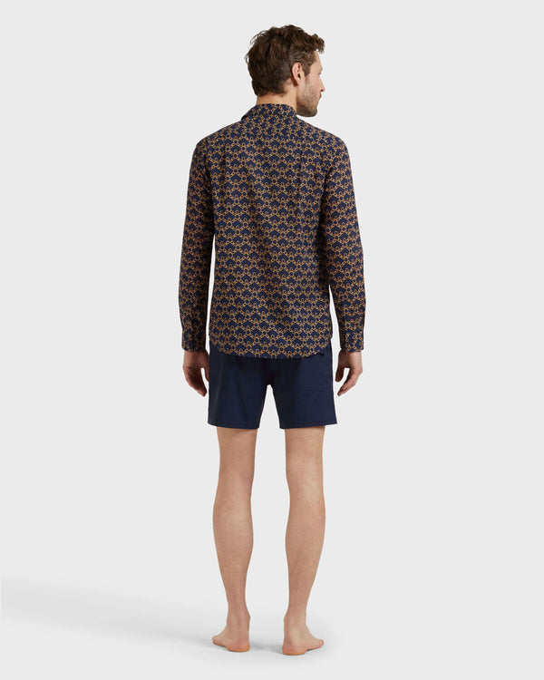 VILEBREQUIN Men Cotton Voile Shirts Turtles Chains