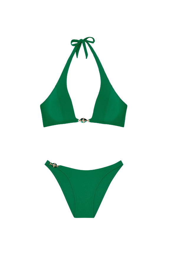 PAIN de SUCRE Women Chan Triangle Top and Carlie with Jewel Bikini Bottom