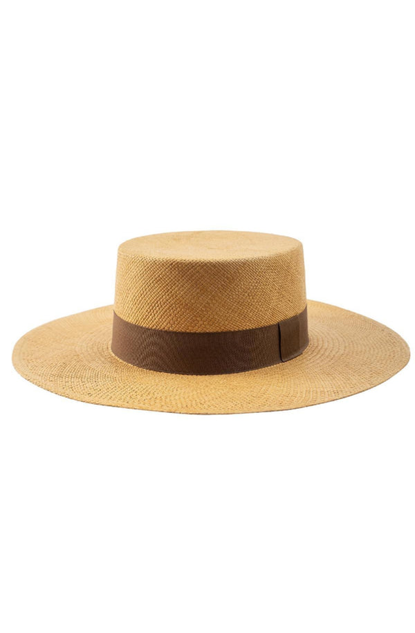 RONNEL Women Cilindro Beige with Brown Band Hat