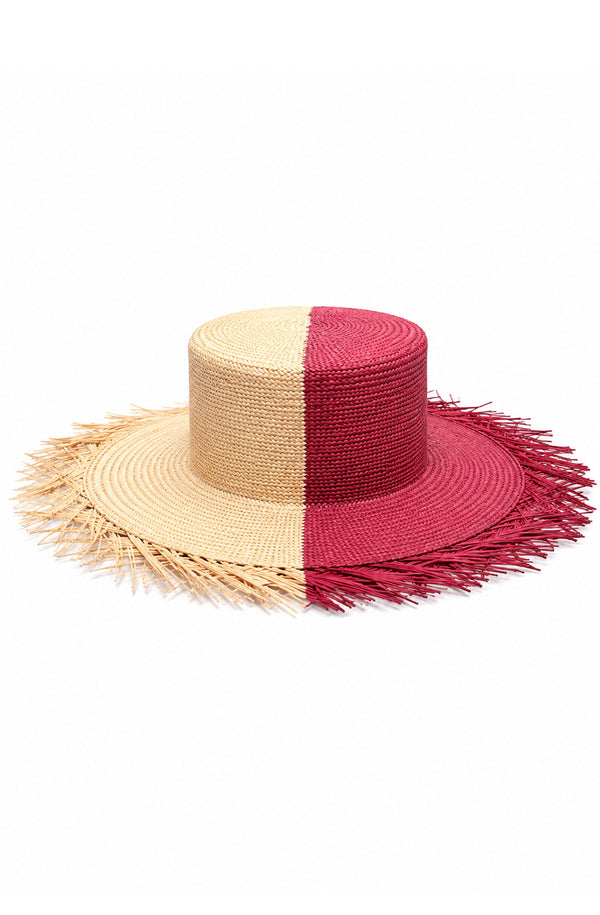 RONNEL Women Cilindro With Frayed Two Color Hat