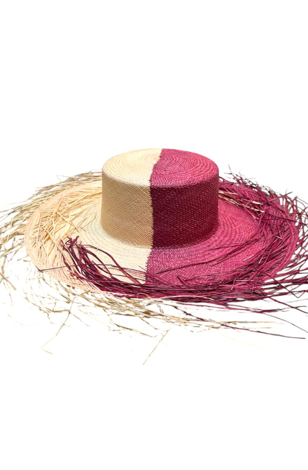 RONNEL Women Cilindro With Frayed Two Color Hat