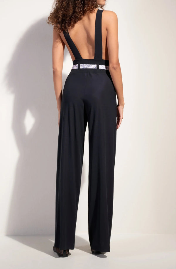 PAIN de SUCRE Women Cira Black Fitted Waist Dungarees