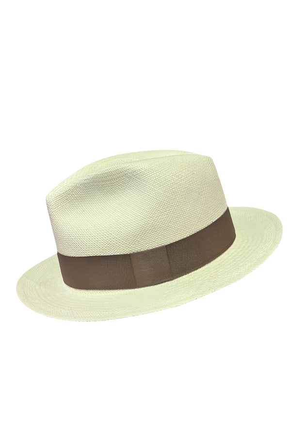 RONNEL Unisex City Model White with Brown Band Hat