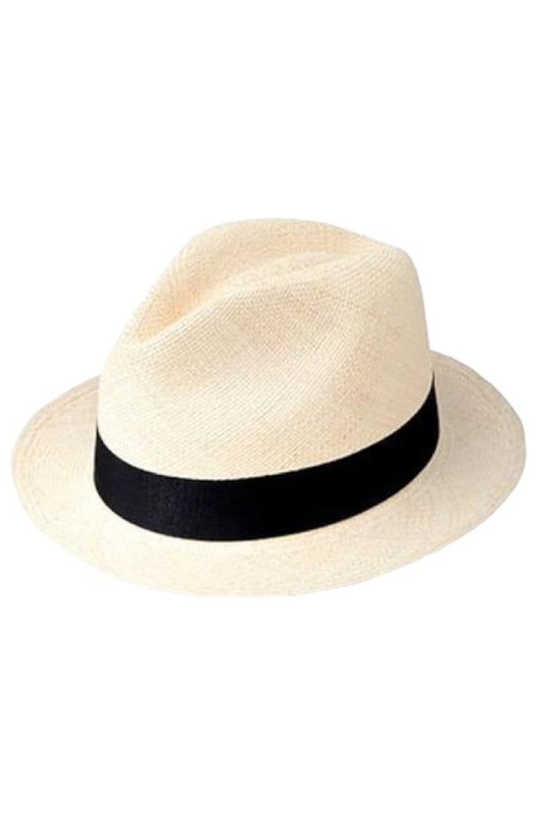 RONNEL UnisexCity Model Natural with Black Band Hat