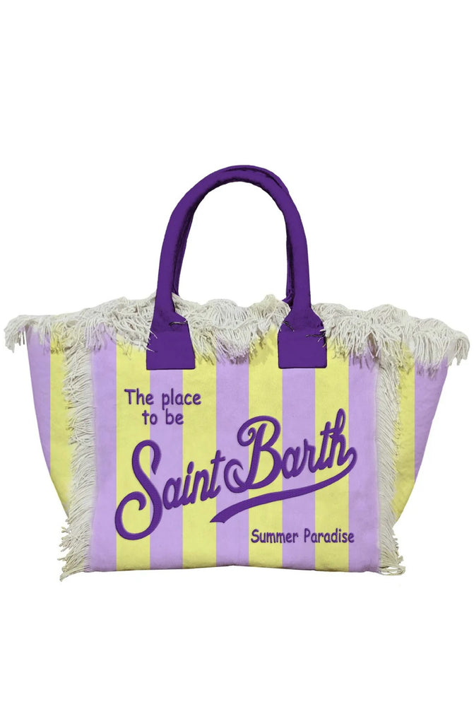 MC2 SAINT BARTH Colette Stripes Pop V Cotton Canvas Handbag