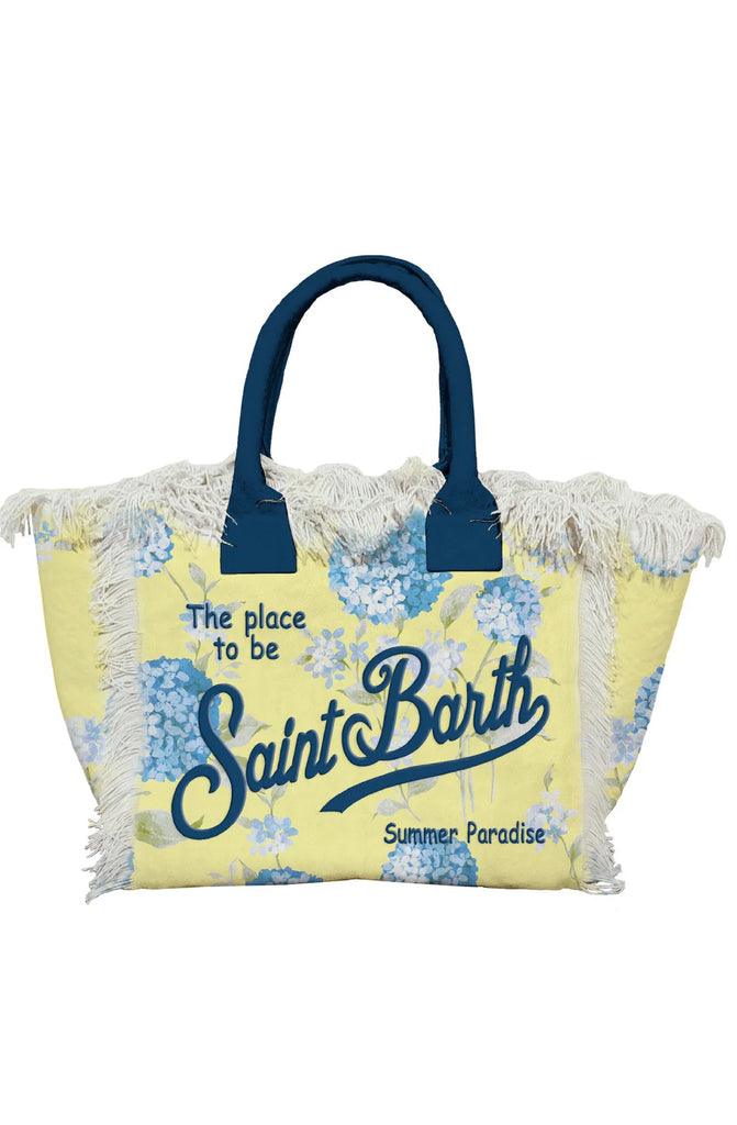 MC2 SAINT BARTH Colette Hydrangea Cotton Canvas Handbag