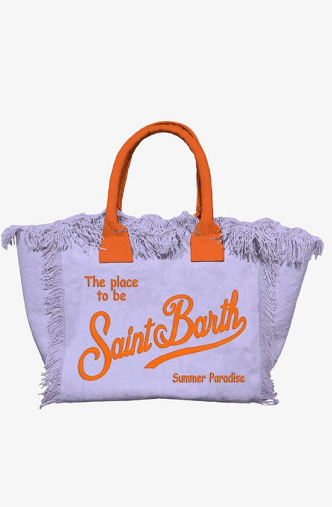 MC2 SAINT BARTH Colette Cotton Logo Embroidery Canvas Handbag