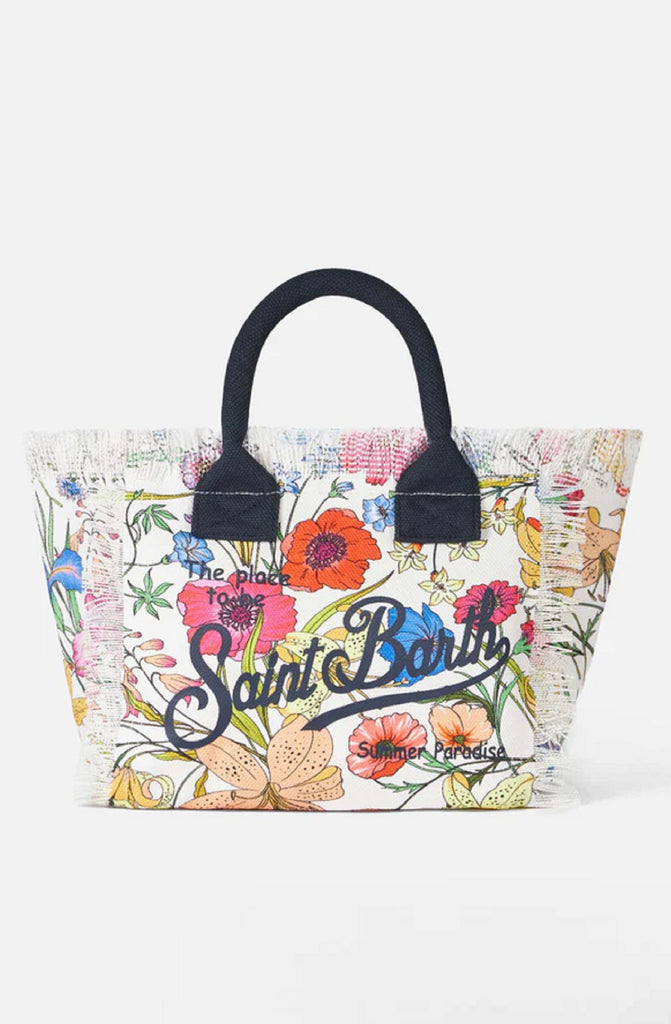 MC2 SAINT BARTH Colette Canvas Handbag with Flower print