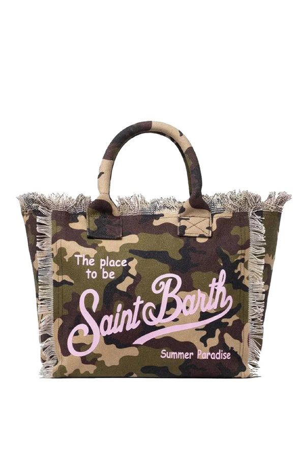 MC2 SAINT BARTH Colette Cotton Canvas Handbag Mimetic Camouflage