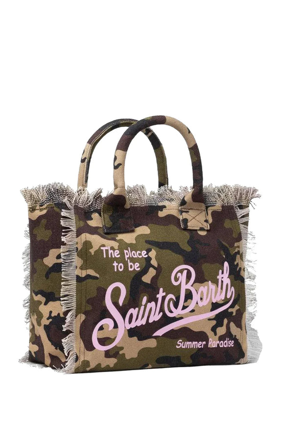 MC2 SAINT BARTH Colette Cotton Canvas Handbag Mimetic Camouflage