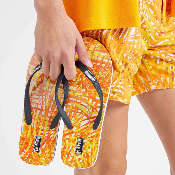 VILEBREQUIN Men Beach Flip Flops Palm Leaves
