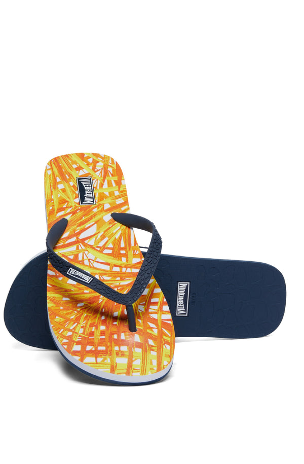 VILEBREQUIN Men Beach Flip Flops Palm Leaves