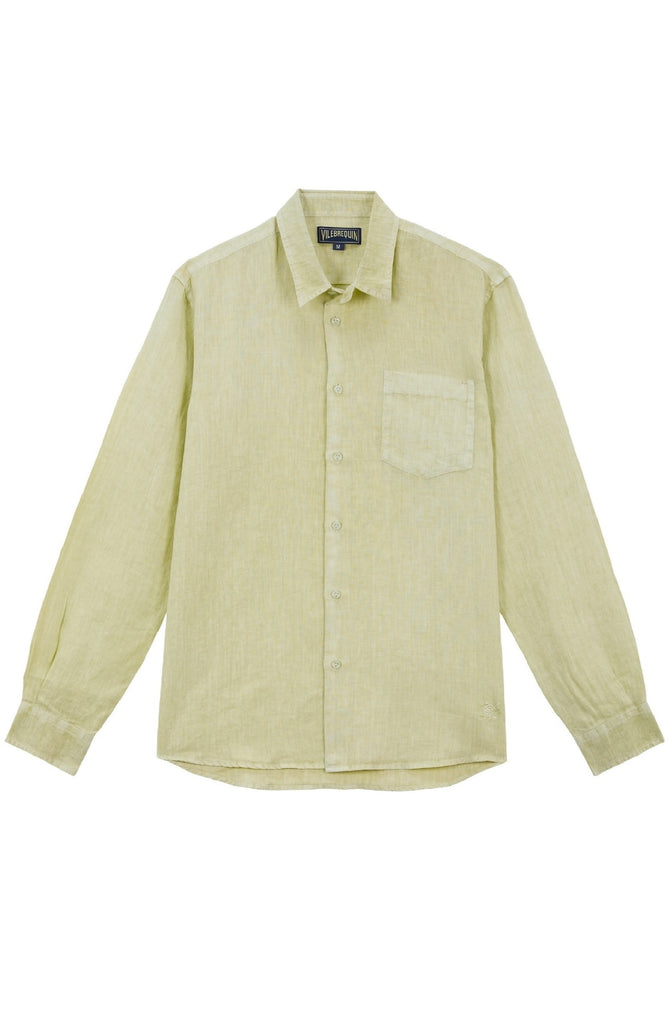 VILEBREQUIN Men Linen Shirt Mineral Dye