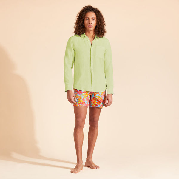 VILEBREQUIN Men Linen Shirt Mineral Dye