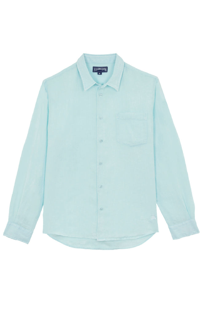 VILEBREQUIN Men Linen Shirt Natural Dye