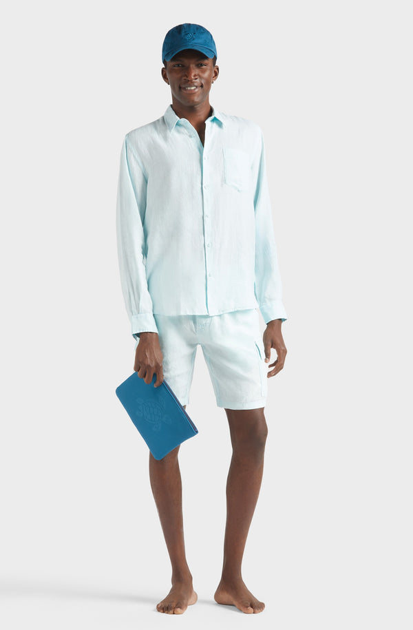 VILEBREQUIN Men Linen Shirt Natural Dye