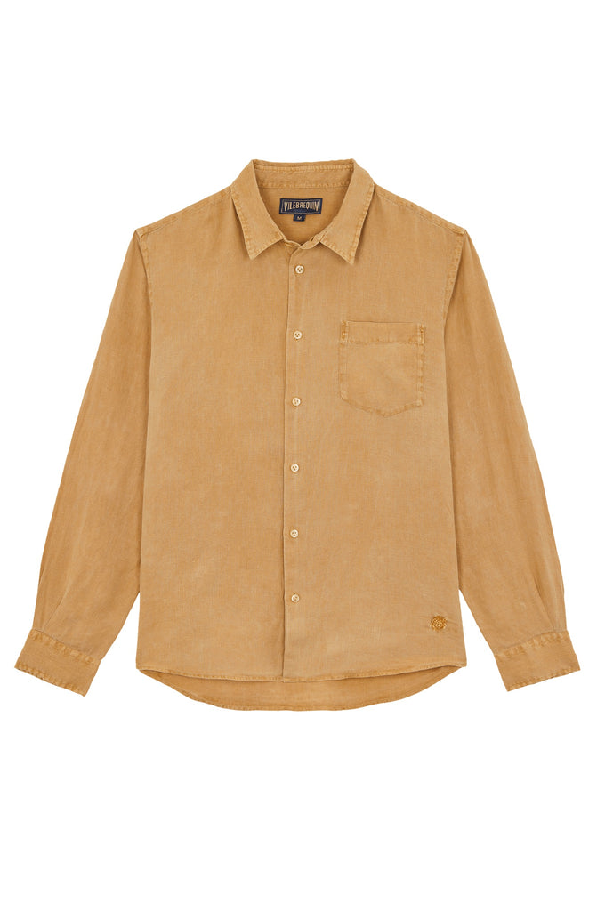 VILEBREQUIN Men Linen Shirt Natural Dye