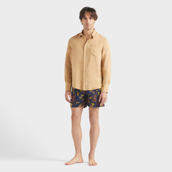 VILEBREQUIN Men Linen Shirt Natural Dye