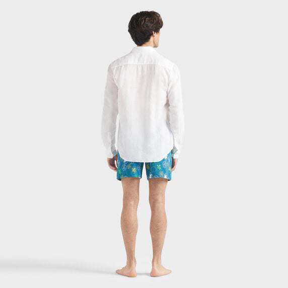 VILEBREQUIN Men Linen Shirt and Cotton Shirt Jacquard Turtle Monogram