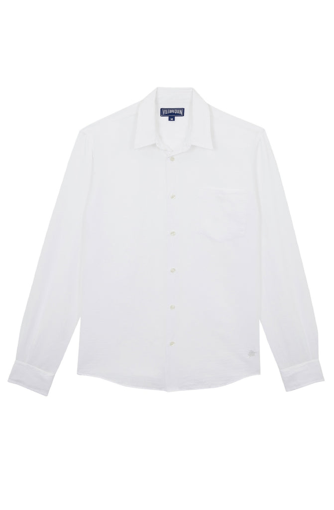 VILEBREQUIN Men Linen Shirt and Cotton Shirt Jacquard Turtle Monogram