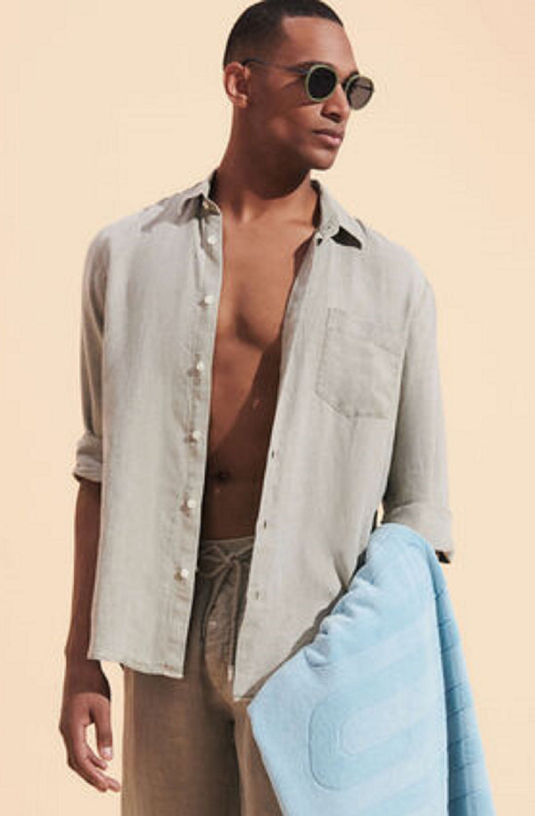 VILEBREQUIN Men Linen Mineral Dye Shirt Solid
