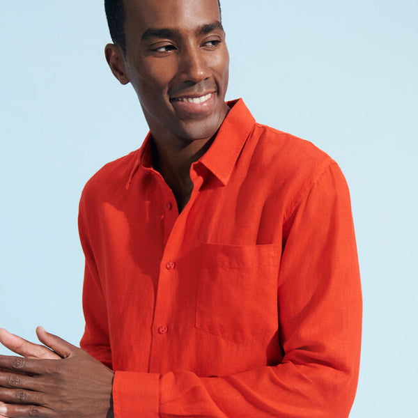 VILEBREQUIN Men Linen Shirt Solid