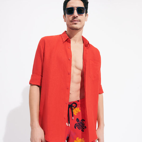 VILEBREQUIN Men Linen Shirt Solid
