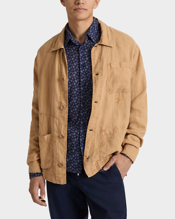 VILEBREQUIN Men Linen Solid Overshirt