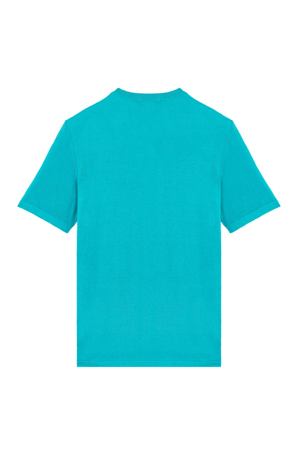 VILEBREQUIN Men Silk and Cotton T-Shirt Jacquard Turtle