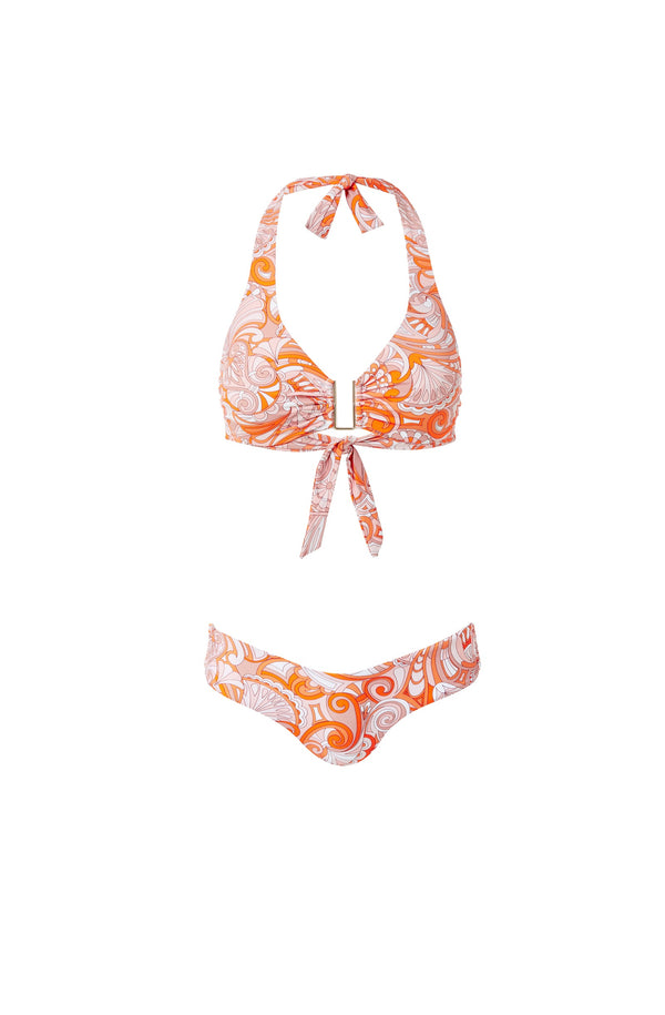 MELISSA ODABASH Women Colombia Orange Mirage HalterneckBikini