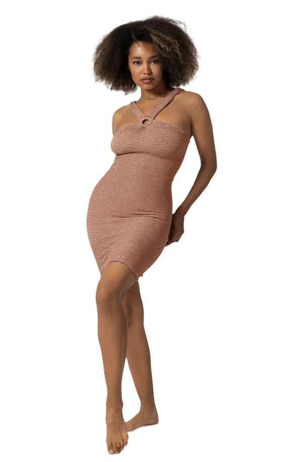 PARAMIDONNA Women Dacota Rose Beige Short Dress