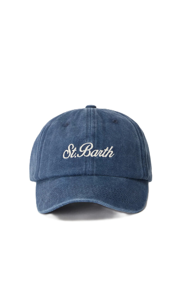 MC2 SAINT BARTH Men Baseball Cap Denim Embroidered Logo