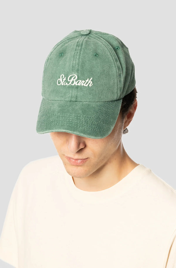 MC2 SAINT BARTH Men Baseball Cap Denim Embroidered Logo