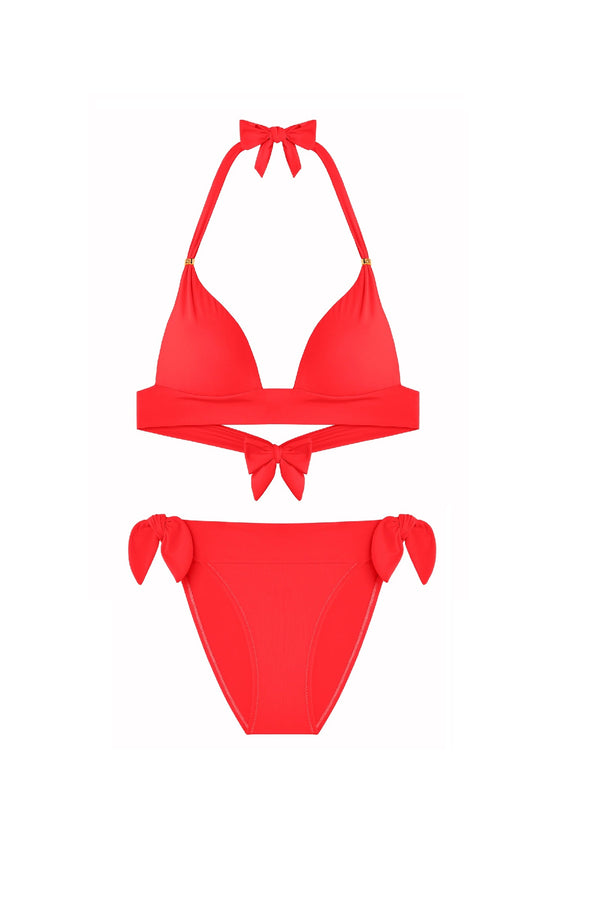 PAIN de SUCRE Women Diva Push-Up Top and Diva Currant Knotted Bikini Bottom