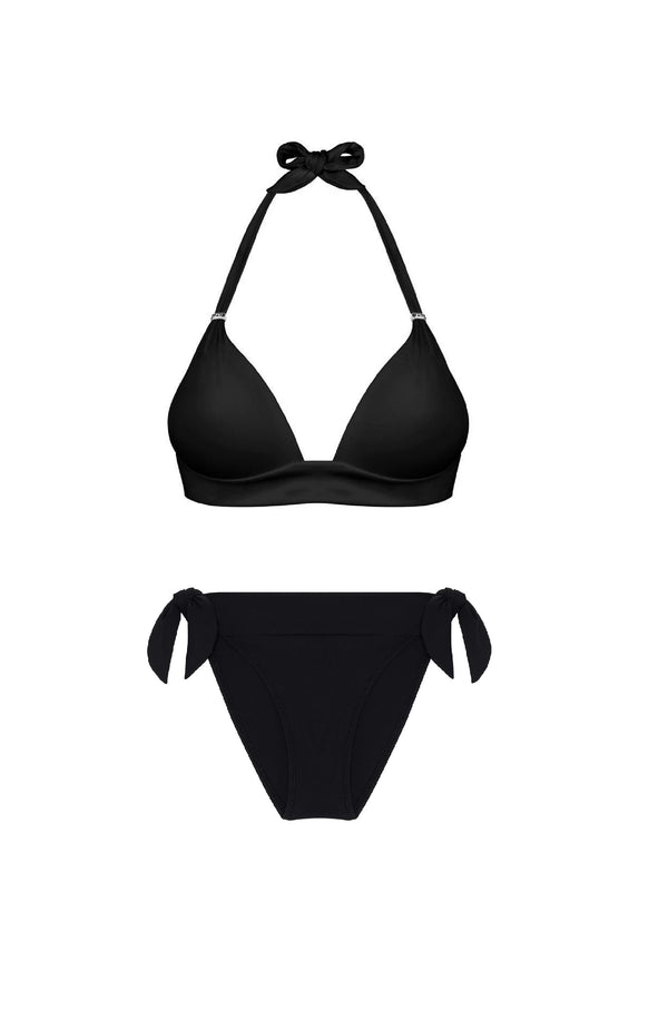 PAIN de SUCRE Women Diva Push-up Top and Diva Knots Black Bikini Bottom